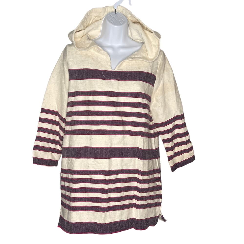 Lemlem Striped Hoodie 3/4 Sleeve Striped Medium NEW
